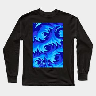 Blue Water Marble Long Sleeve T-Shirt